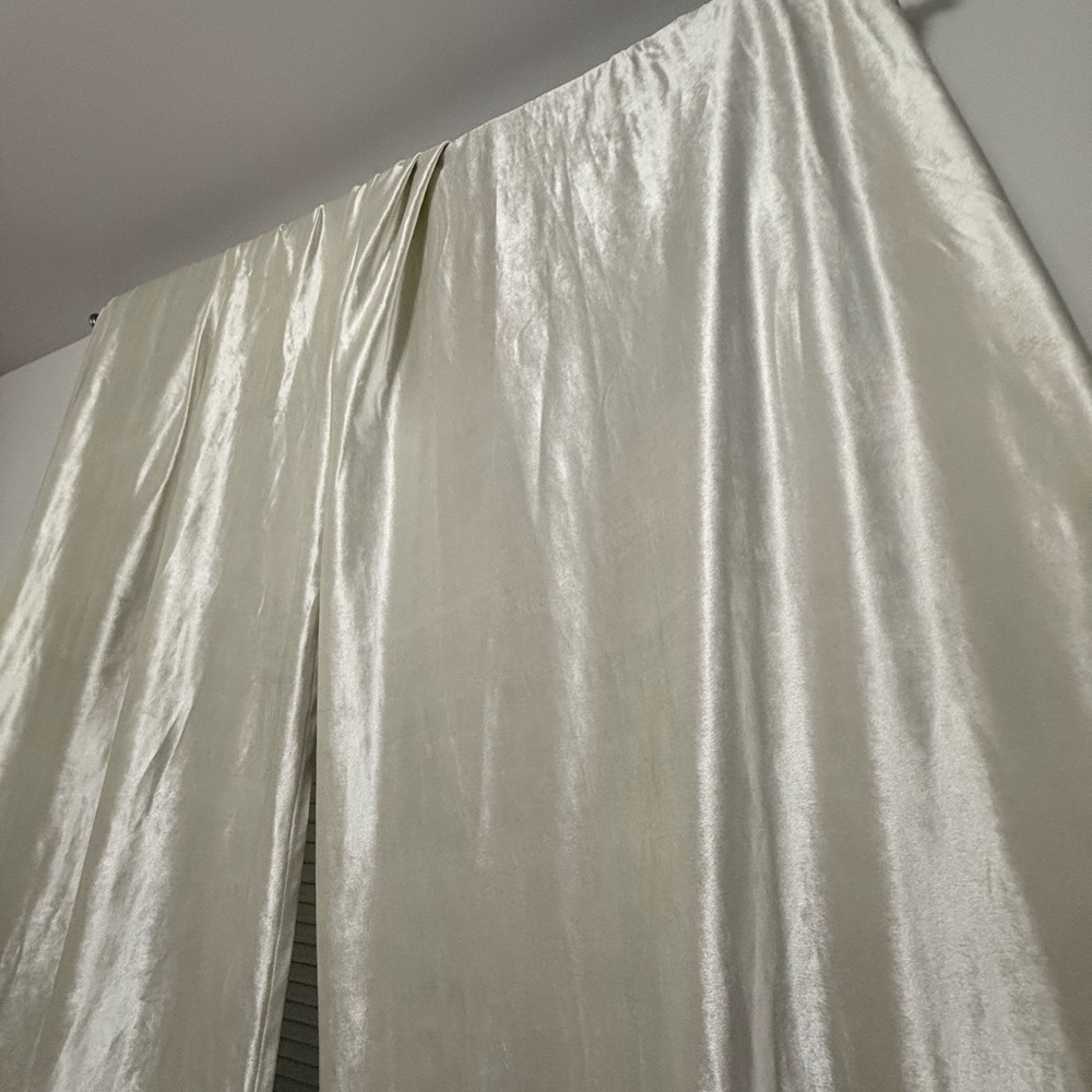 Indigo Loft Off-White Velvet Curtains - Picture 2 of 5
